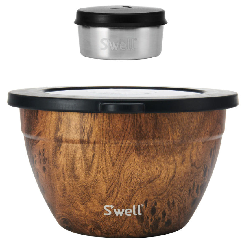 Swell: Teakwood Salad Bowl Kit (1.9L) - S'Well