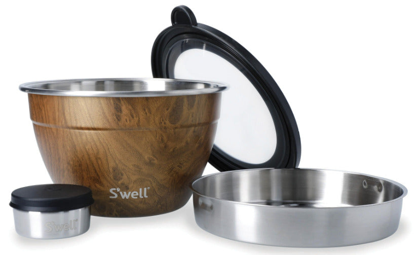 Swell: Teakwood Salad Bowl Kit (1.9L) - S'Well