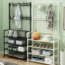 Load image into Gallery viewer, STORFEX 4-Tier 3-in-1 Coat Hanger and Shoe Rack - White