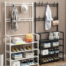 Load image into Gallery viewer, STORFEX 4-Tier 3-in-1 Coat Hanger and Shoe Rack - White