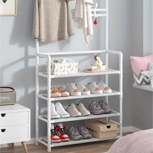 Load image into Gallery viewer, STORFEX 4-Tier 3-in-1 Coat Hanger and Shoe Rack - White