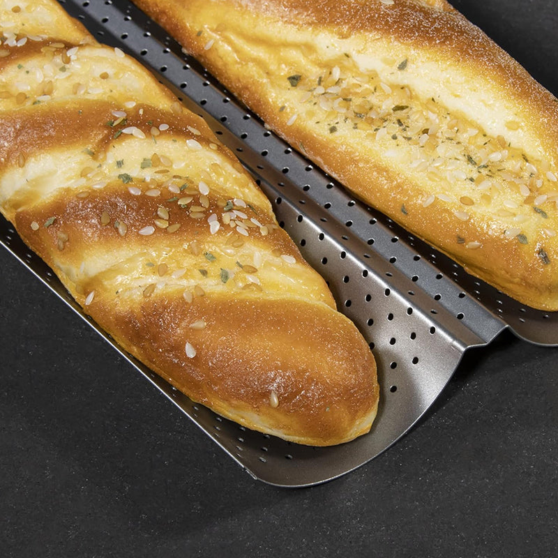 OZZYCOOK Non-stick Baguette Pans for Baking - Steel