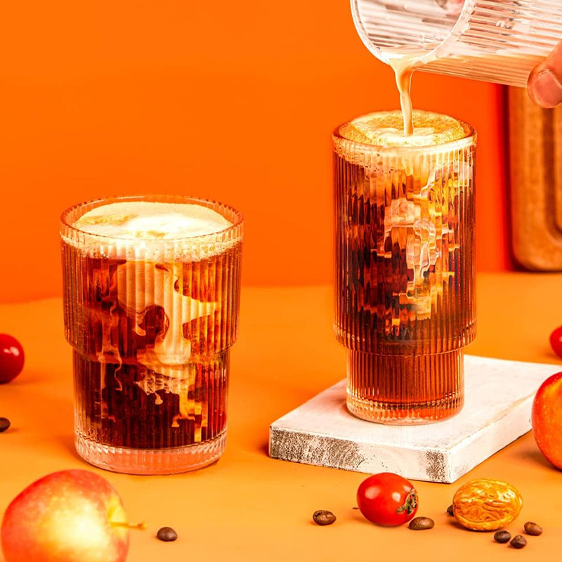 OZZCOOKY Ribbed Glassware - 4 Pack - OZZYCOOK