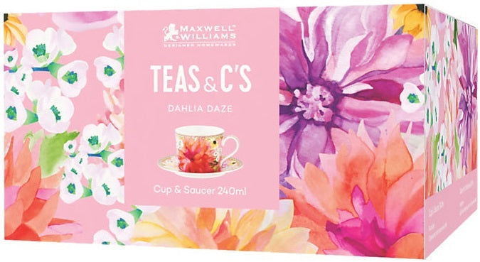 Maxwell & Williams: Teas & C's Dahlia Daze Cup & Saucer - Pink (240ml)