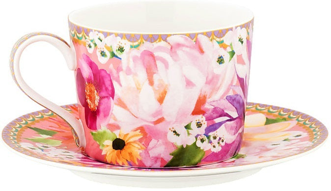 Maxwell & Williams: Teas & C's Dahlia Daze Cup & Saucer - Pink (240ml)