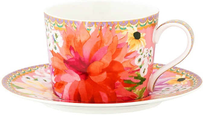 Maxwell & Williams: Teas & C's Dahlia Daze Cup & Saucer - Pink (240ml)