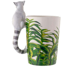 Load image into Gallery viewer, Lemur with Jungle Decal Ceramic Shaped Handle Mug (400ml)