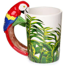 Load image into Gallery viewer, Parrot with Jungle Decal Ceramic Shaped Handle Mug (400ml)