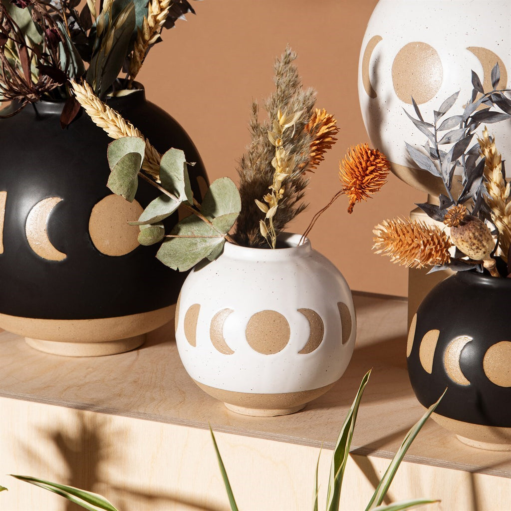 Sass & Belle: Moon Phases Vase - White