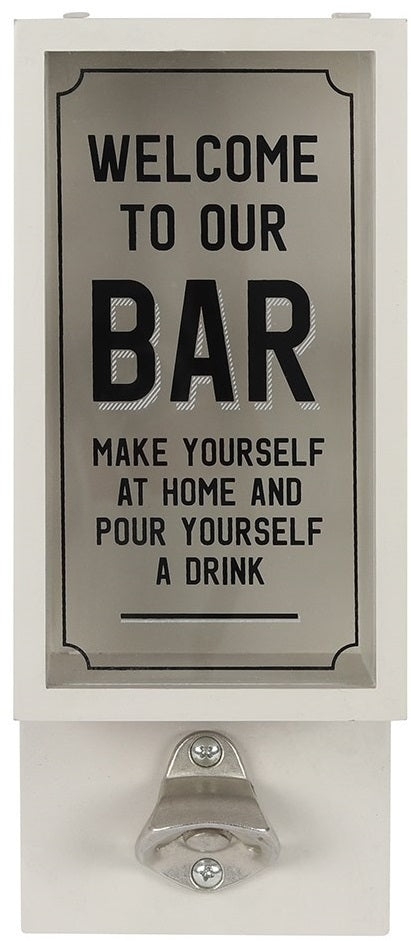 Mt Meru: Garden Bar Bottle Opener Plaque - Grey (26x10.5cm)