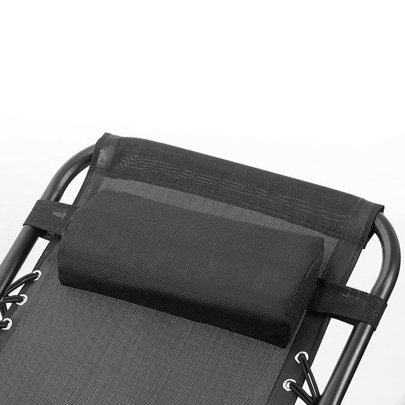 HYPERANGER Adjustable Metal & Mesh Lounge Chair with Pillows - Black