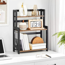 Load image into Gallery viewer, SONGMICS Brown &amp; Black 3-Tier Spice Rack with Bamboo Frame