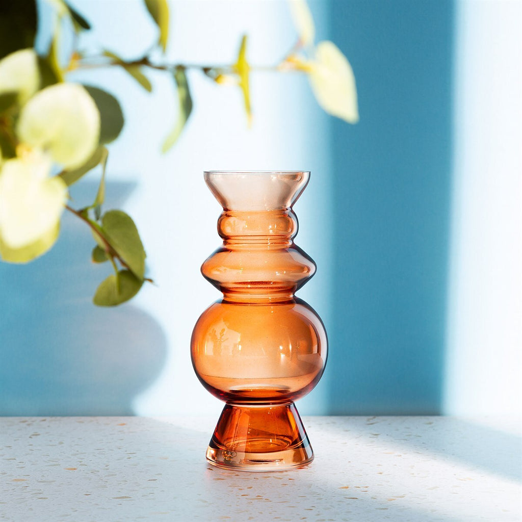 Sass & Belle: Selina Glass Vase - Dark Amber