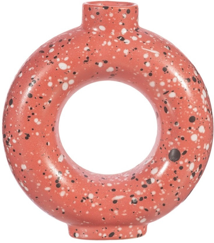 Sass & Belle: Terrazzo Speckled Circle Vase - Brick Red