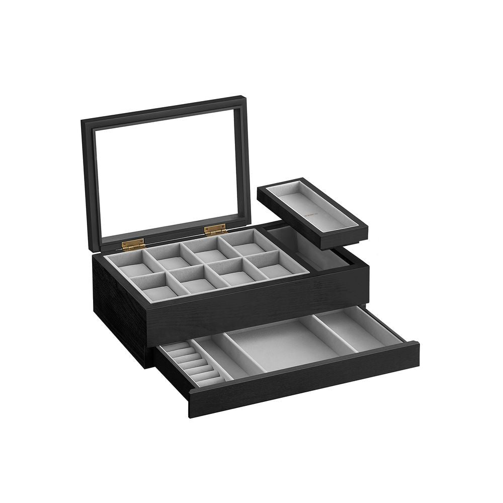 SONGMICS 8-Slot 2-Tier Watch Box - Black