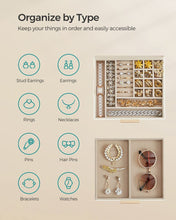 Load image into Gallery viewer, SONGMICS 2-Layer Jewellery Box with Glass Lid