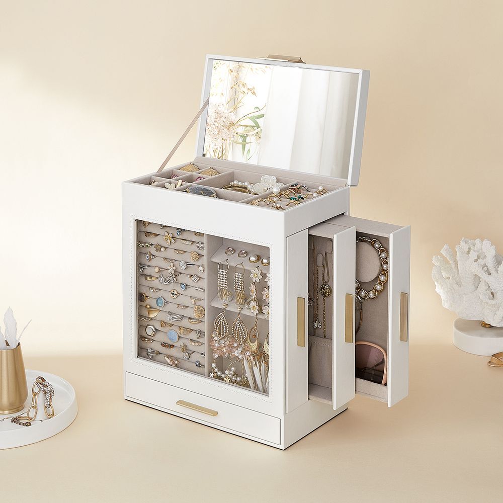 SONGMICS 5 Tier Jewellery Box with Glass Window