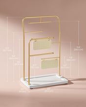 Load image into Gallery viewer, SONGMICS Metal Frame Jewelry Stand with 6 Hanging Rods - Metallic Gold