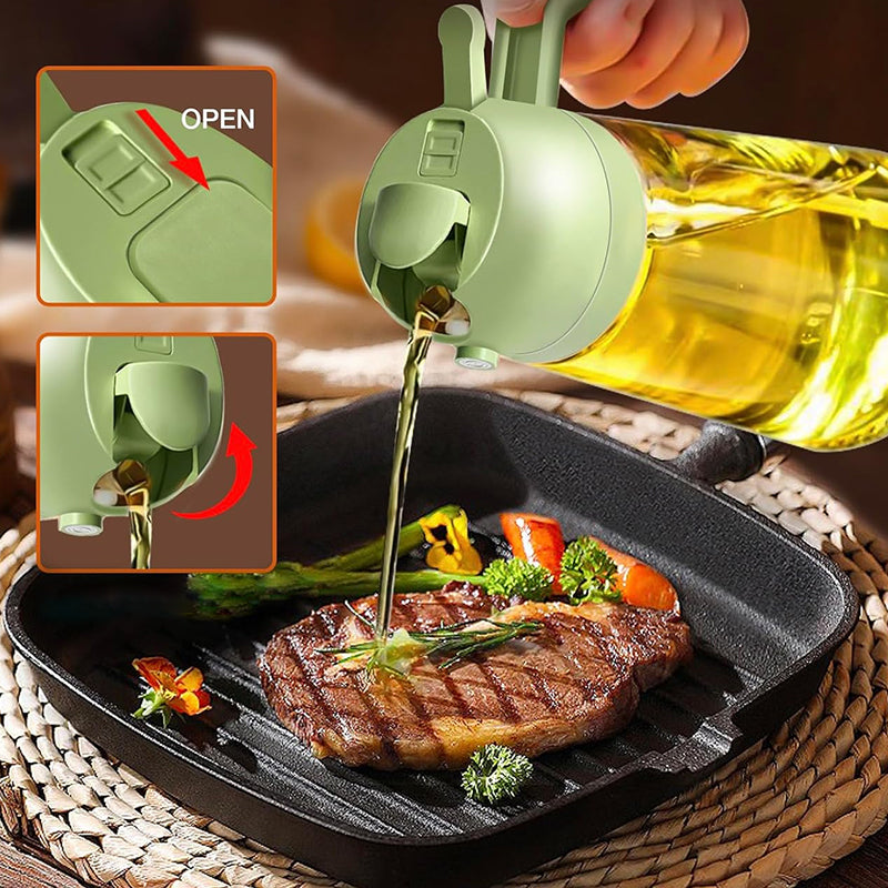 OZZYCOOK 2 in 1 Oil Dispenser Bottle - Green