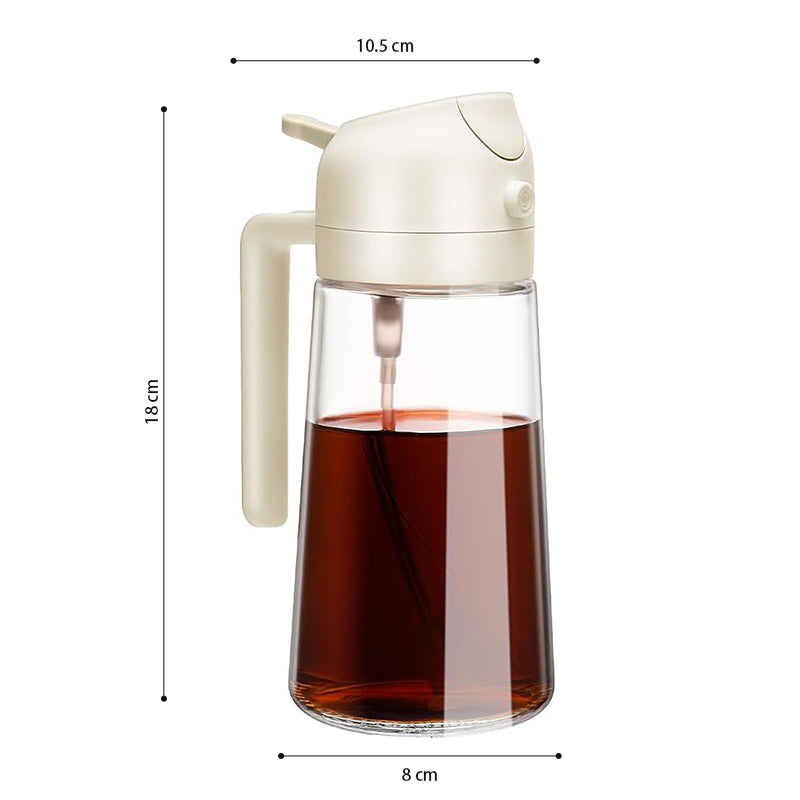 OZZYCOOK 2 in 1 Oil Dispenser Bottle - White