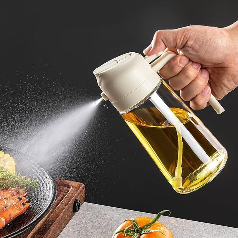 OZZYCOOK 2 in 1 Oil Dispenser Bottle - White