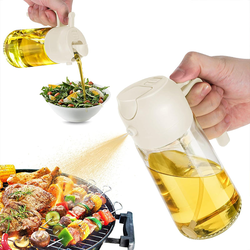 OZZYCOOK 2 in 1 Oil Dispenser Bottle - White