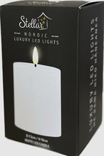 Load image into Gallery viewer, Stellar Haus: White Pillar Indoor LED Candle