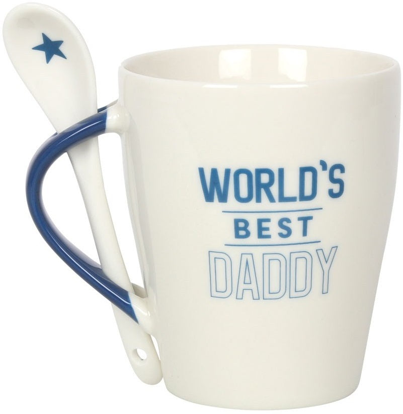 World's Best Daddy Ceramic Mug and Spoon Set (500ml)