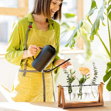 Load image into Gallery viewer, GREENHAVEN 3 Bulb Vase Plant Terrarium with Wooden Stand - Brown