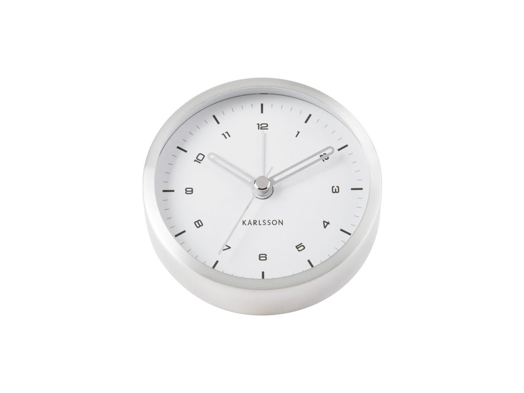 Karlsson: Tinge Alarm Clock - Silver/White