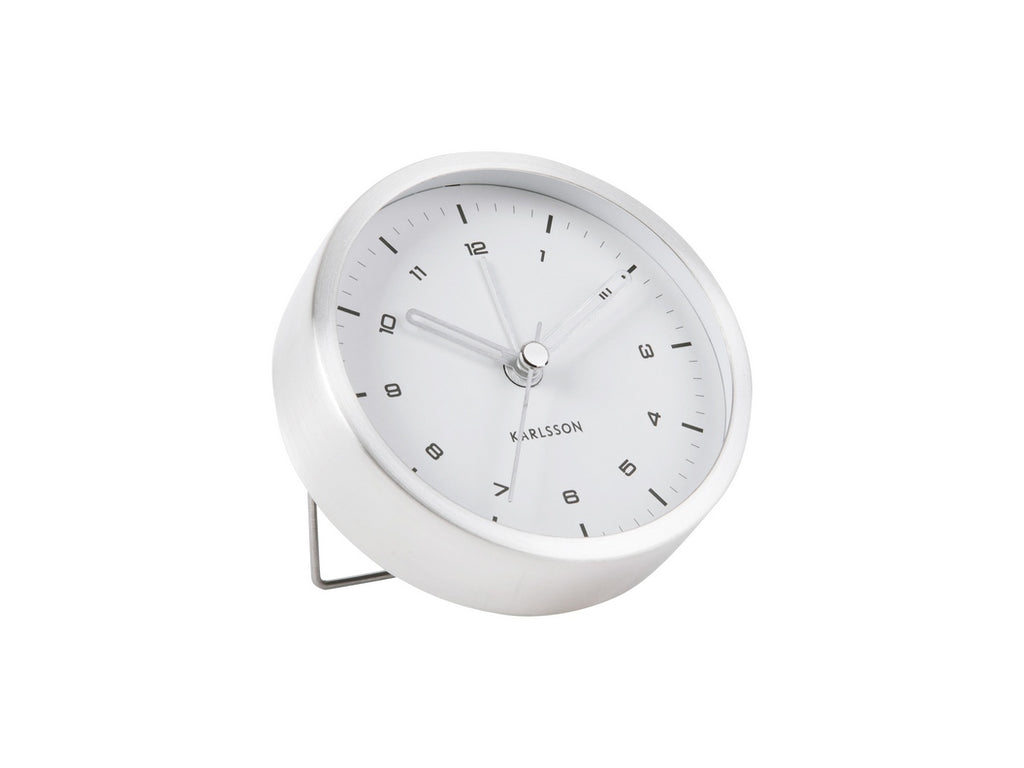 Karlsson: Tinge Alarm Clock - Silver/White