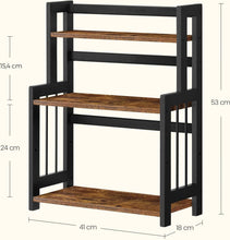 Load image into Gallery viewer, SONGMICS Brown &amp; Black 3-Tier Spice Rack with Bamboo Frame