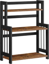 Load image into Gallery viewer, SONGMICS Brown &amp; Black 3-Tier Spice Rack with Bamboo Frame