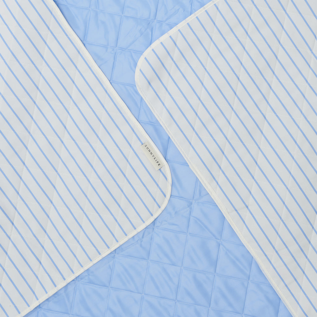 Sunnylife: Beach and Picnic Blanket - Le Weekend Mid Blue-Cream