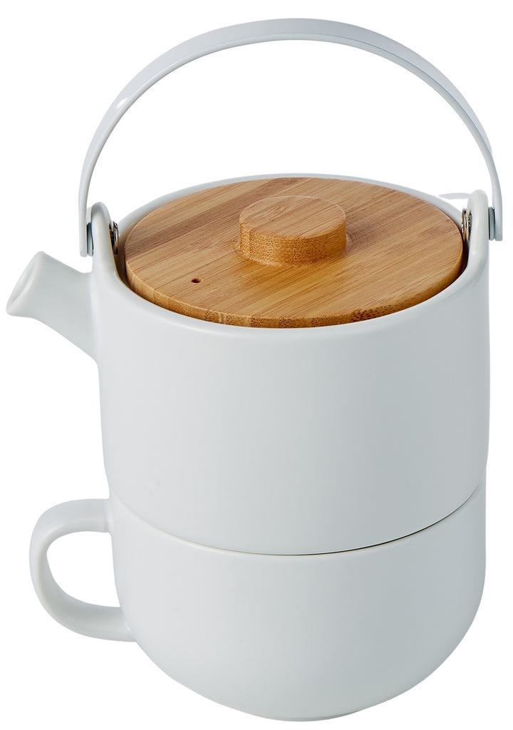 Leaf & Bean: Tea For One Teapot and Cup - White