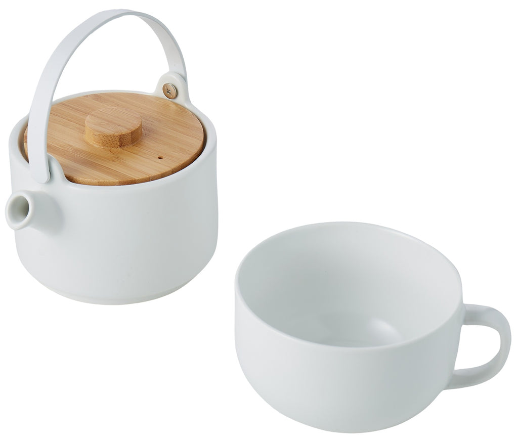 Leaf & Bean: Tea For One Teapot and Cup - White