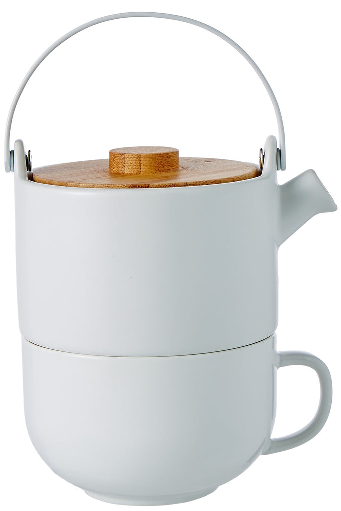 Leaf & Bean: Tea For One Teapot and Cup - White