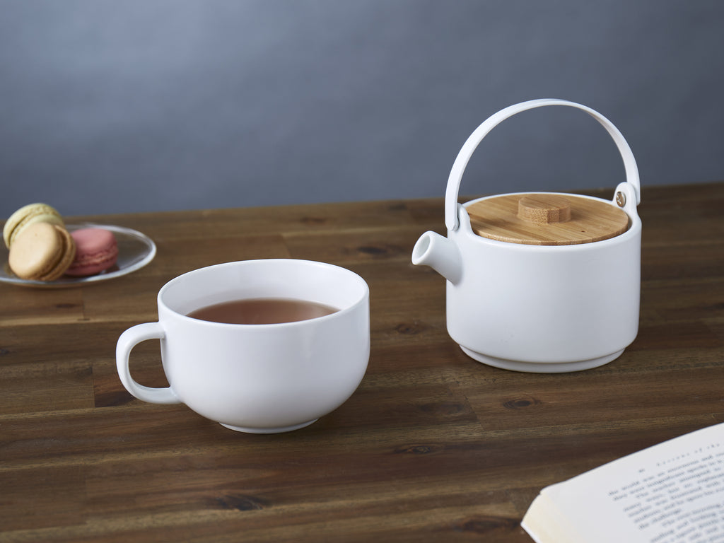 Leaf & Bean: Tea For One Teapot and Cup - White