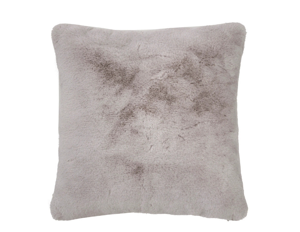 Bambury: Frida Faux Fur Square Cushion - Dove