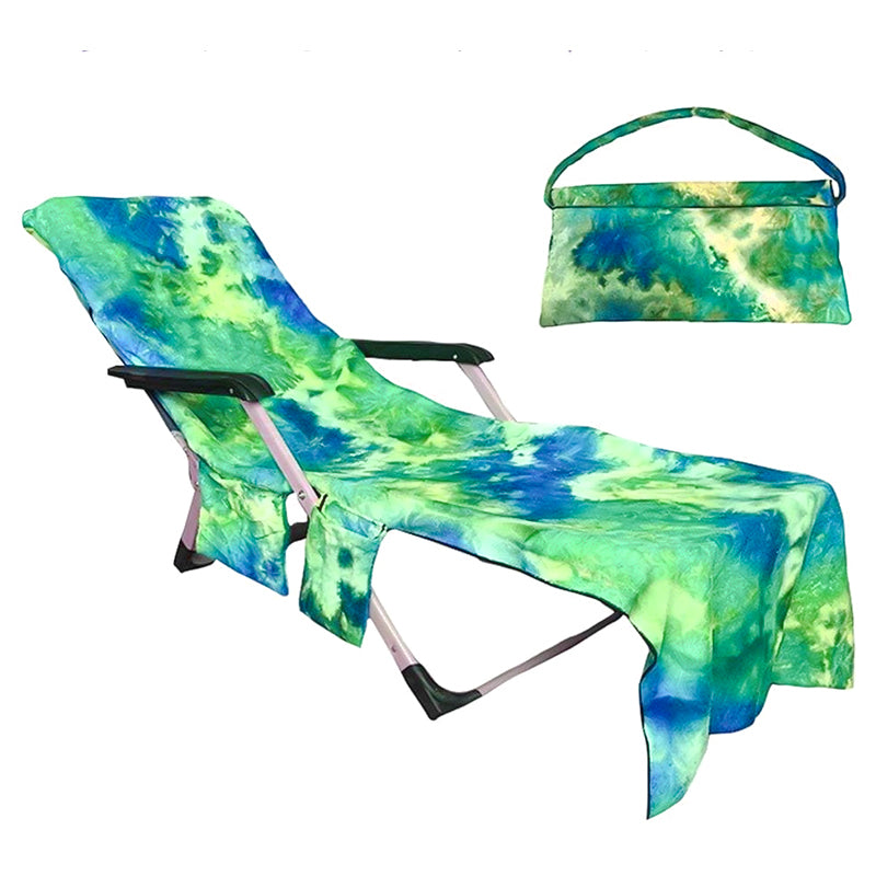 Beach Chair Cover with Storage Pocket - Green