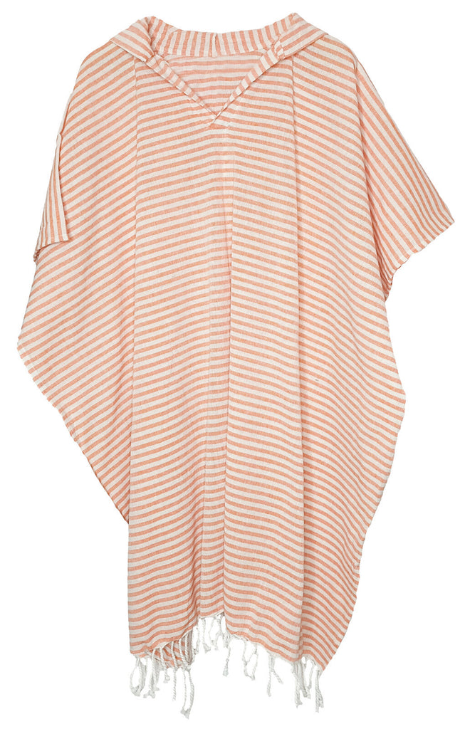 Moana Road: Turkish Towel Hoodie - Orange Stripe