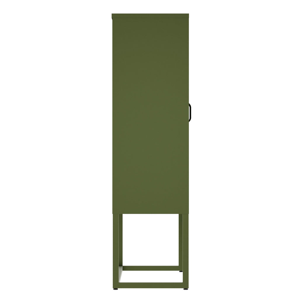 Fraser Country Milan Metal Cabinet Two Mesh Doors - Olive Green