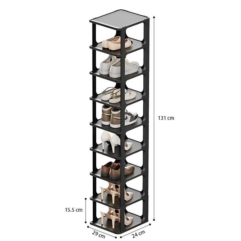 STORFEX 5 Tier Plastic Shoe Rack Storage Rack - Black