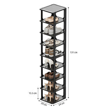 Load image into Gallery viewer, STORFEX 5 Tier Plastic Shoe Rack Storage Rack - Black
