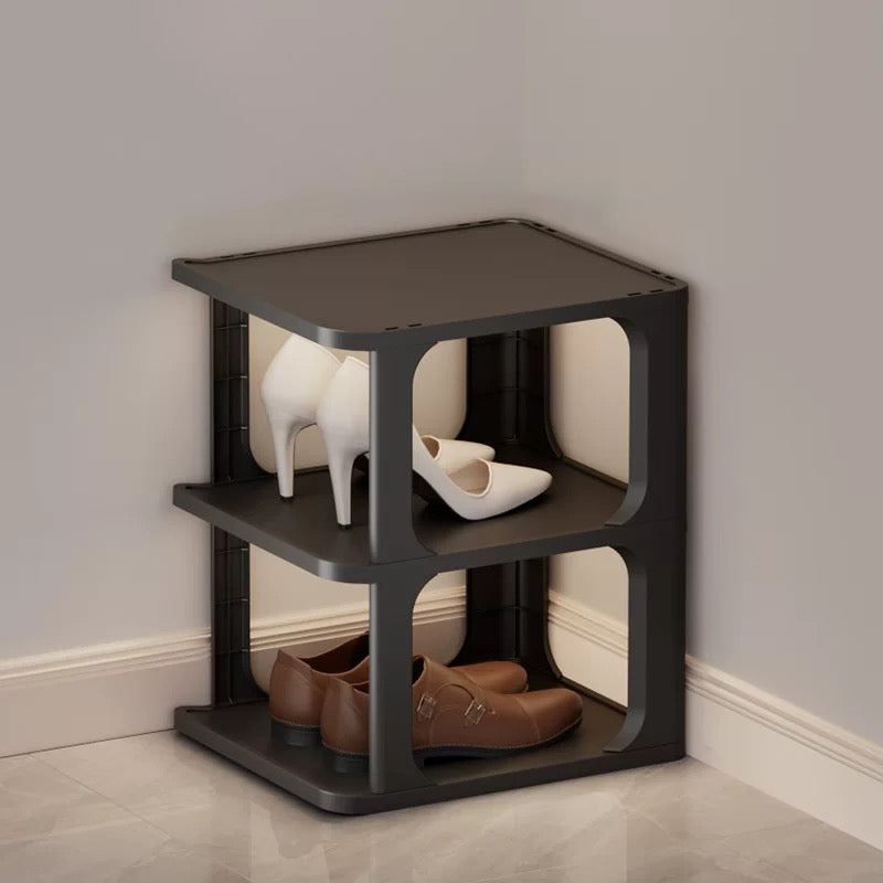 STORFEX 5 Tier Plastic Shoe Rack Storage Rack - Black