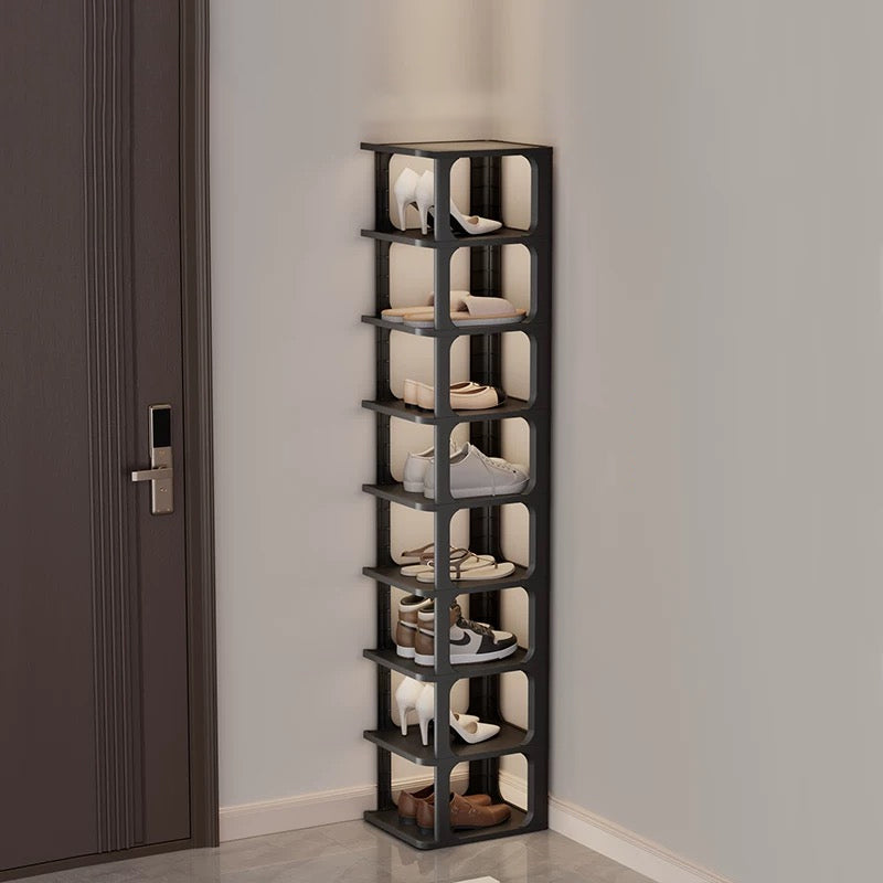 STORFEX 5 Tier Plastic Shoe Rack Storage Rack - Black