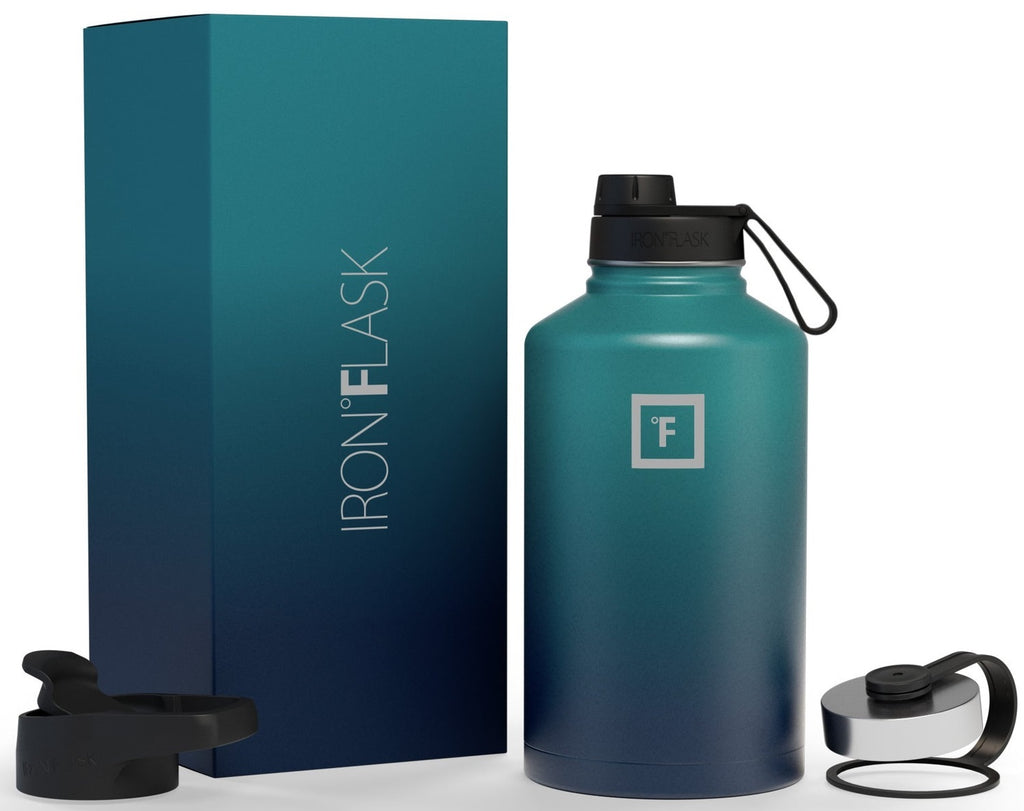 Iron Flask: Wide Mouth Bottle with Spout Lid - Dark Night (1900ml)