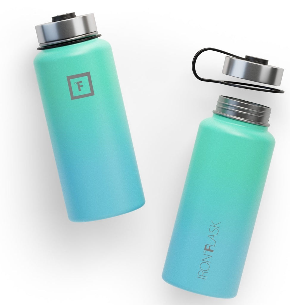 Iron Flask: Wide Mouth Bottle with Spout Lid - Sky (950ml)