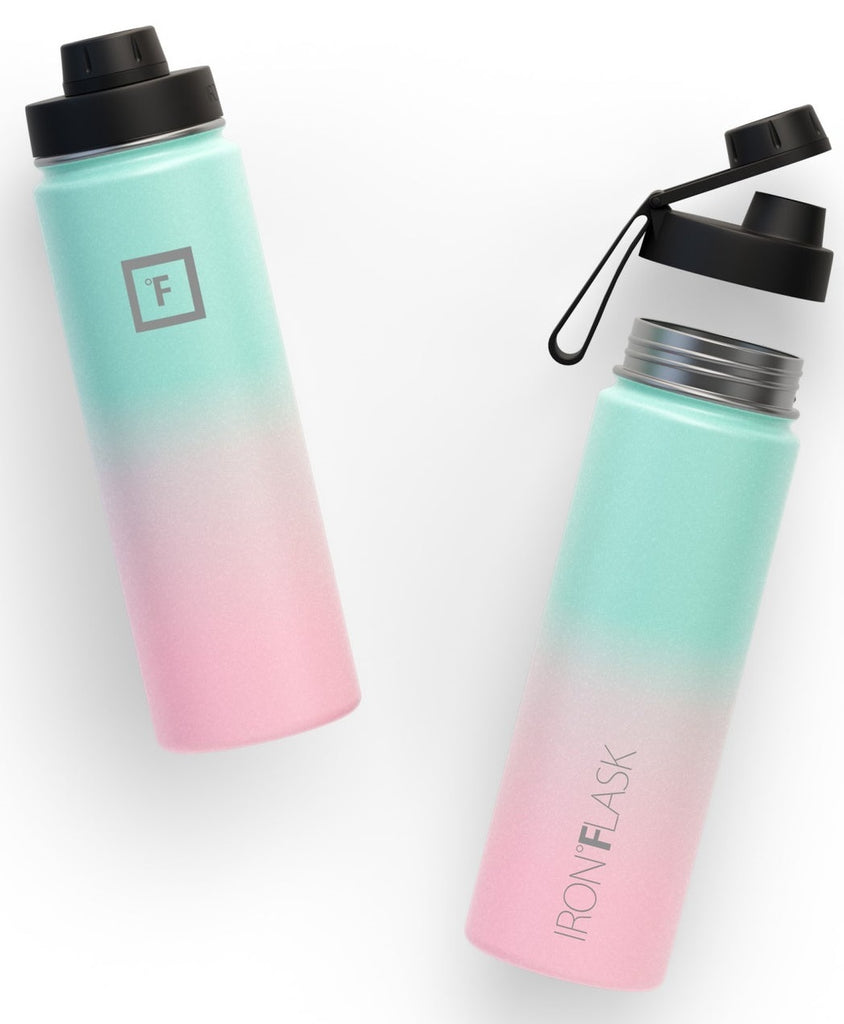 Iron Flask: Wide Mouth Bottle with Spout Lid - Bubble Gum (650ml)