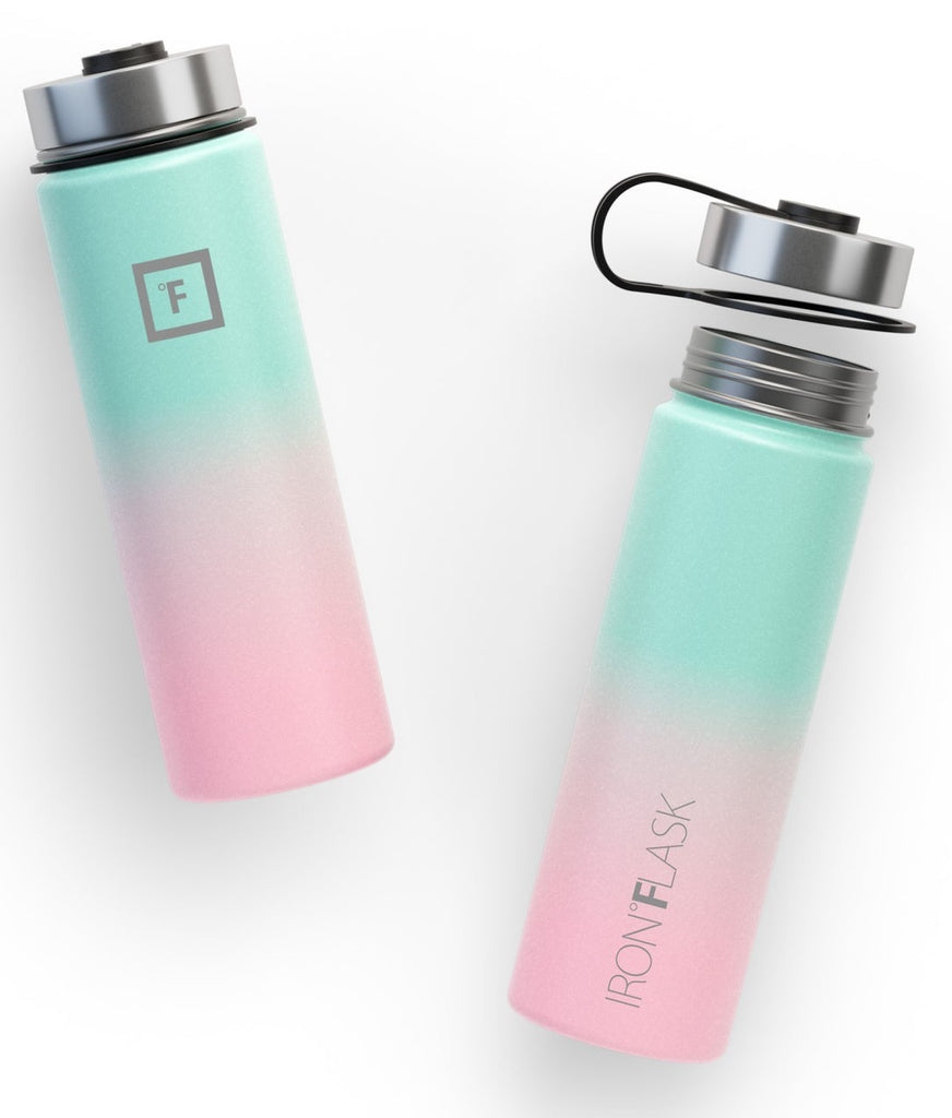 Iron Flask: Wide Mouth Bottle with Spout Lid - Bubble Gum (650ml)